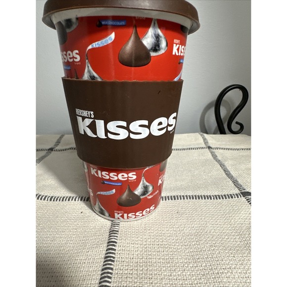Travel Tumbler Ceramic Mug Hershey's Kisses Galerie Coffee‎ Mug 16 oz With Lid - Picture 2 of 6